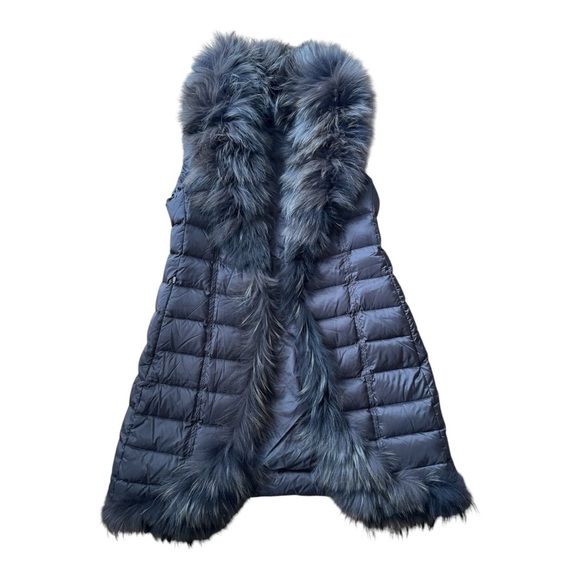 SEVENTY Venezia Brown Puffer Down Jacket Vest Fur Women's Size: 46 - Picture 1 of 6